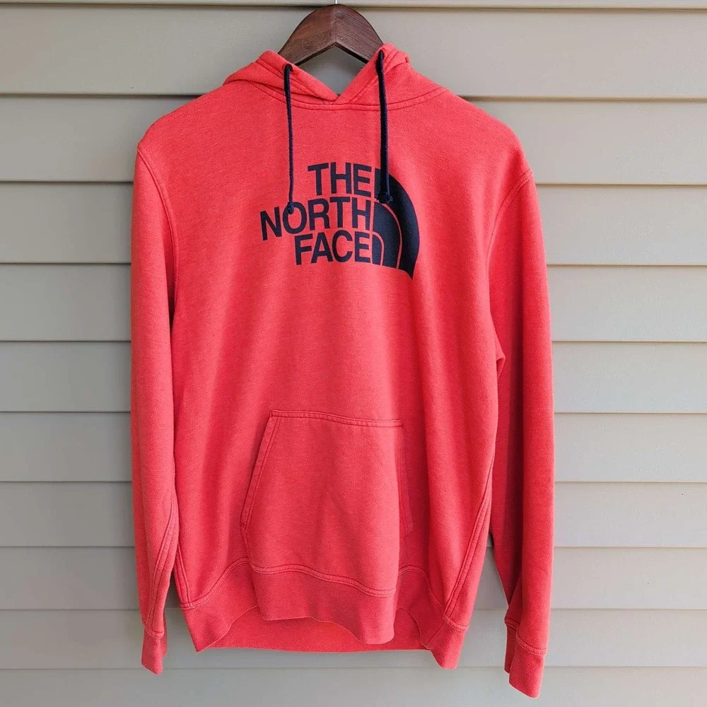 The North Face Hoodie Mens Large Red Logo Graphic Pullover Sweatshirt